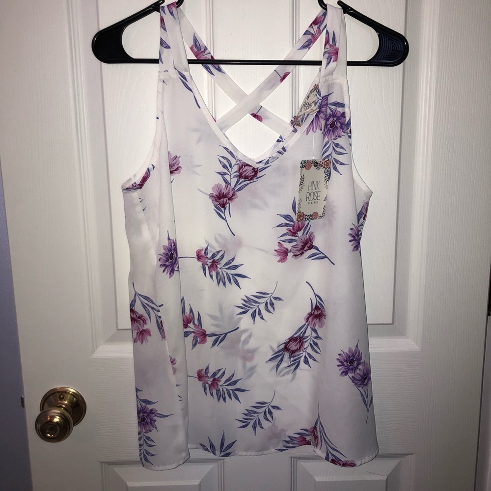 Charming Charlie Floral Tank Top